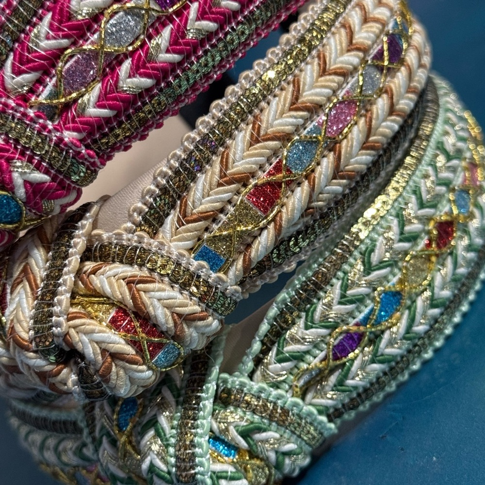 Boho Embellished Multicolor Knotted Headbands - 3 count - NWT - Picture 3 of 3